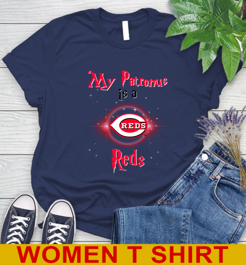 MLB Baseball Harry Potter My Patronus Is A Cincinnati Reds Women's T-Shirt 12