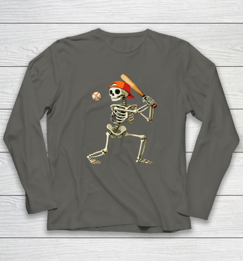 Skeleton Baseball Halloween Costume Funny Long Sleeve T-Shirt 4