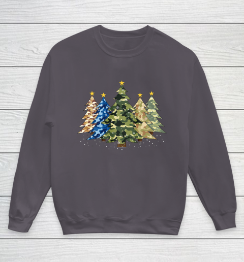 Camo Print Christmas Trees with Camouflage Print Xmas Youth Sweatshirt 5