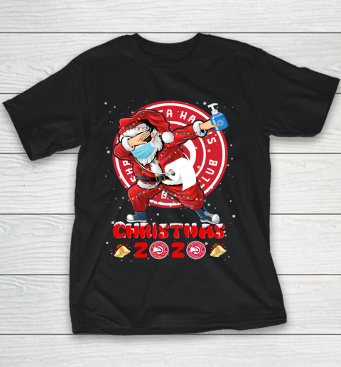 Atlanta Hawks Funny Santa Claus Dabbing Christmas 2020 NBA Youth T-Shirt