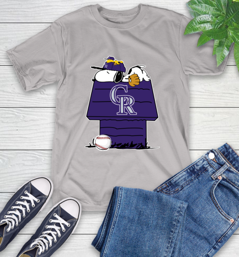 MLB Colorado Rockies Snoopy Woodstock The Peanuts Movie Baseball T Shirt T-Shirt 12