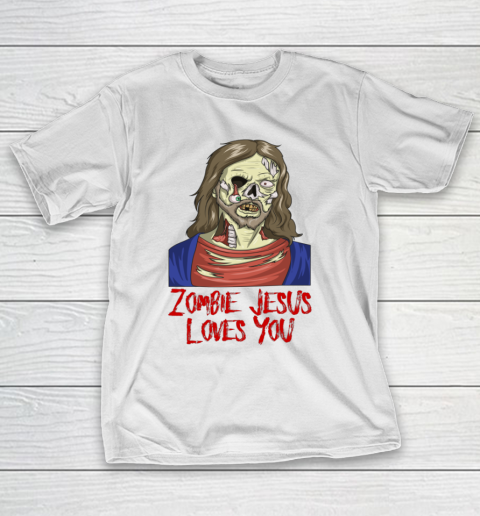 Zombie Jesus Loves You Funny Halloween T-Shirt
