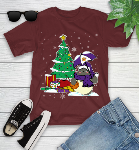 Los Angeles Lakers NBA Basketball Cute Tonari No Totoro Christmas Sports (1) Youth T-Shirt 14
