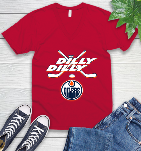 NHL Edmonton Oilers Dilly Dilly Hockey Sports V-Neck T-Shirt 8