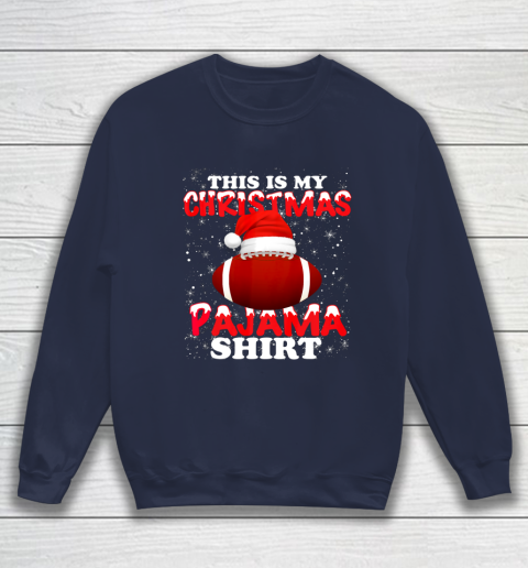 Football Christmas Gifts Santa Hat Funny Xmas Pajamas Sweatshirt 2