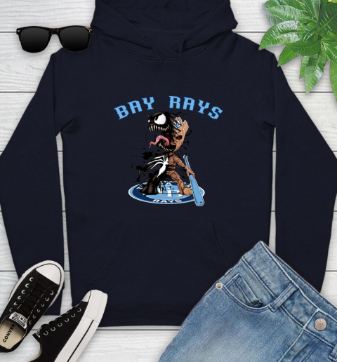 MLB Tampa Bay Rays Baseball Venom Groot Guardians Of The Galaxy Youth Hoodie 4