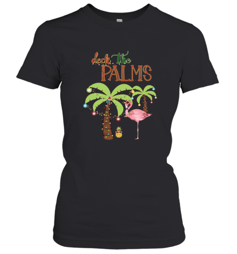 Tropical Christmas T Shirt Flamingo Women T-Shirt