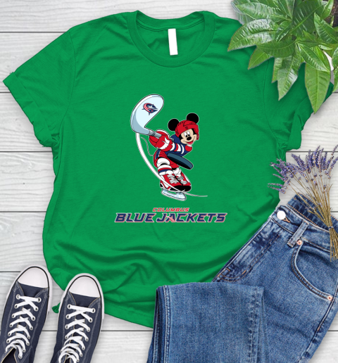 NHL Hockey Columbus Blue Jackets Cheerful Mickey Mouse Shirt Women's T-Shirt 7