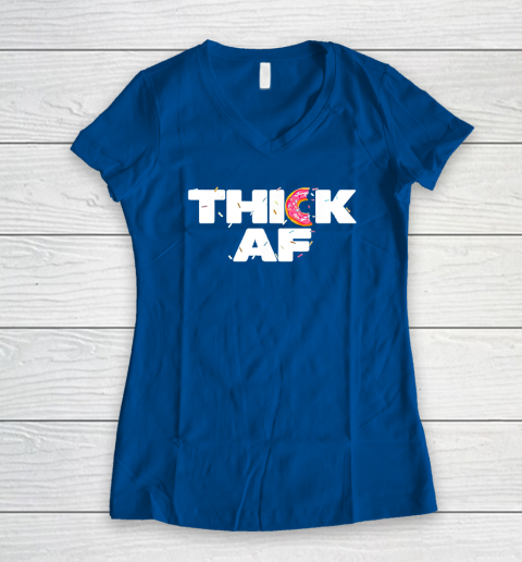 Thick AF Funny Donut Fitness Weightlifting Women's V-Neck T-Shirt 5