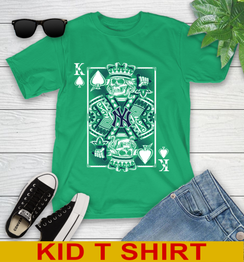 New York Yankees MLB Baseball The King Of Spades Death Cards Shirt Youth T-Shirt 7