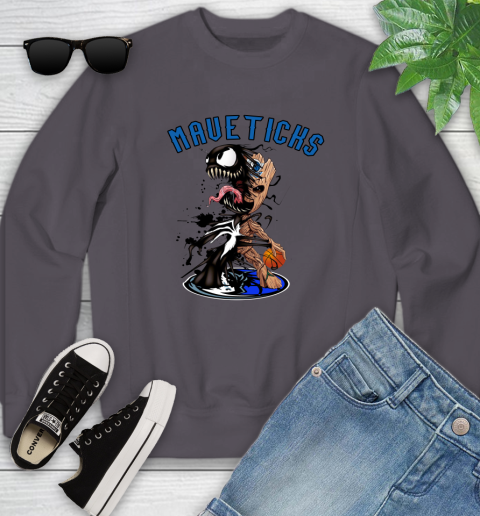 NBA Dallas Mavericks Basketball Venom Groot Guardians Of The Galaxy Youth Sweatshirt 6