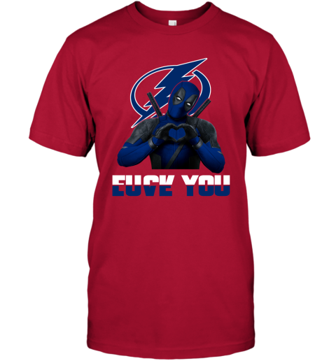 NHL Tampa Bay Lightning Deadpool Love You Fuck You Hockey Sports E82oJSE84LL classic t shirt 2 95 151514 front red