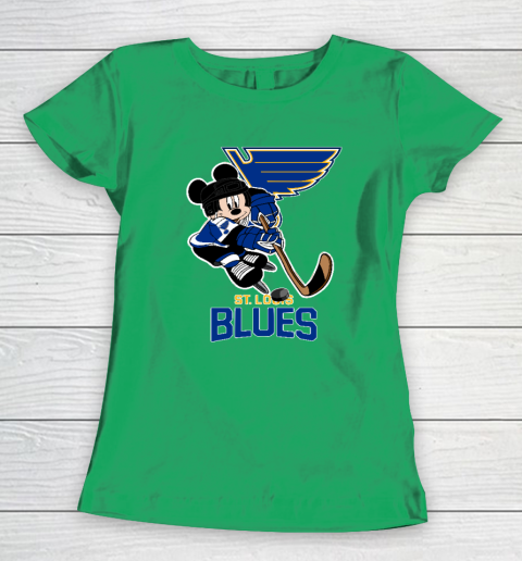 NHL St.Louis Blues Mickey Mouse Disney Hockey Women's T-Shirt 4