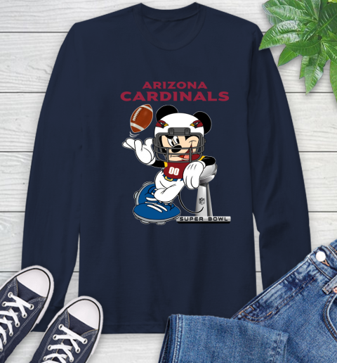 NFL Arizona Cardinals Mickey Mouse Disney Super Bowl Football T Shirt Long Sleeve T-Shirt 4