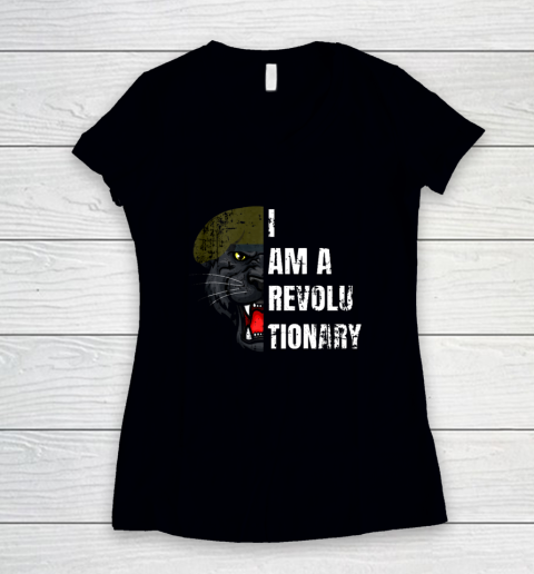 I AM A REVOLUTIONARY Fred Hampton Black Panthers Women's V-Neck T-Shirt