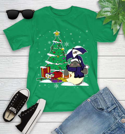 Baltimore Ravens NFL Football Cute Tonari No Totoro Christmas Sports Youth T-Shirt 8