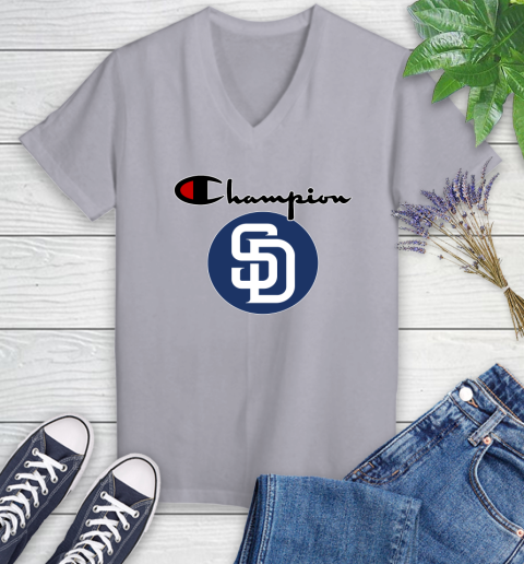 MLB Baseball San Diego Padres Champion Shirt Women's V-Neck T-Shirt 2