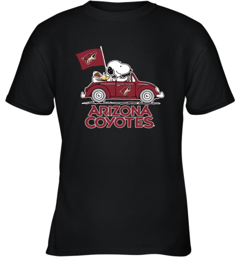 Snoopy And Woodstock Ride The Arizona Coyotes Car NHL Youth T-Shirt
