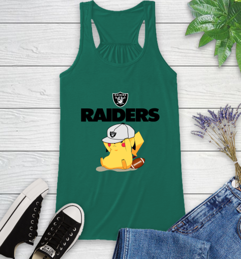 NFL Pikachu Football Sports Oakland Raiders Racerback Tank 7
