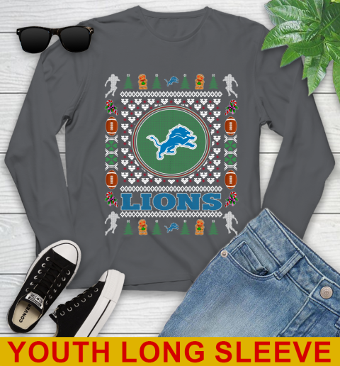 Detroit Lions Merry Christmas NFL Football Loyal Fan Youth Long Sleeve 9