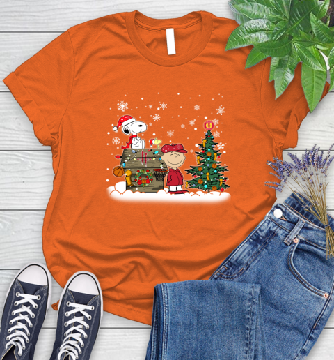 Houston Rockets NBA Basketball Christmas The Peanuts Movie Snoopy Championship Women's T-Shirt 3