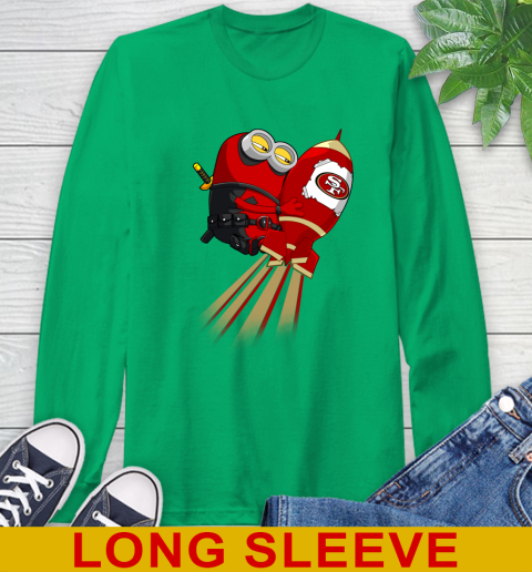NFL Football San Francisco 49ers Deadpool Minion Marvel Shirt Long Sleeve T-Shirt 9 NFL Football San Francisco 49ers Deadpool Minion Marvel Shirt Long Sleeve T-Shirt - Image 9