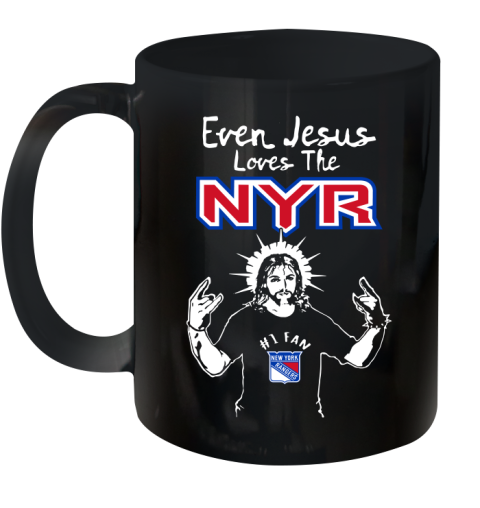 New York Rangers NHL Hockey Even Jesus Loves The Rangers Shirt Ceramic Mug 11oz