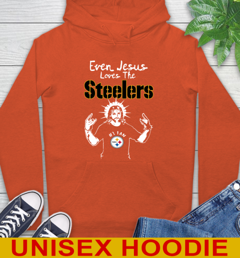 Pittsburgh Steelers NFL Football Even Jesus Loves The Steelers Shirt Hoodie 4