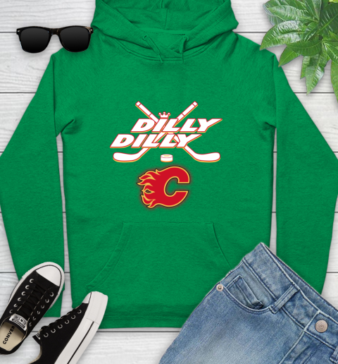 NHL Calgary Flames Dilly Dilly Hockey Sports Youth Hoodie 7