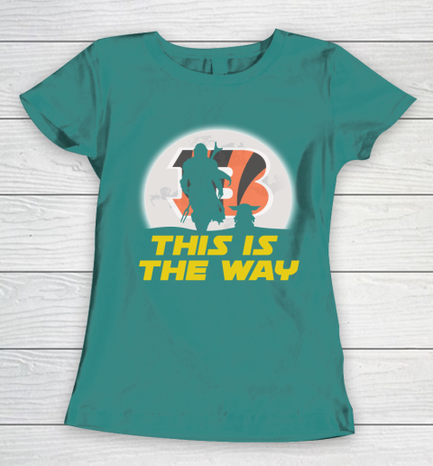 Cincinnati Bengals NFL Football Star Wars Yoda And Mandalorian This Is The Way Women's T-Shirt 10