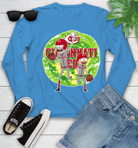 MLB Cincinnati Reds Rick And Morty Baseball Sports Youth Long Sleeve 7