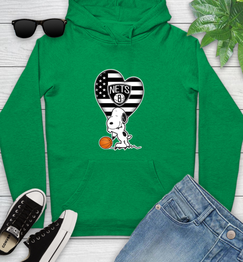 Brooklyn Nets NBA Basketball The Peanuts Movie Adorable Snoopy Youth Hoodie 7