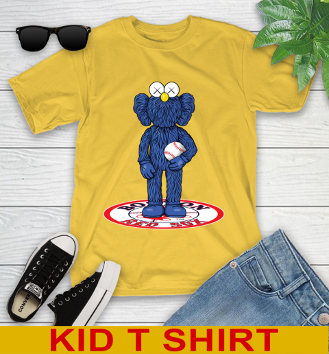 MLB Baseball Boston Red Sox Kaws Bff Blue Figure Shirt Youth T-Shirt 8