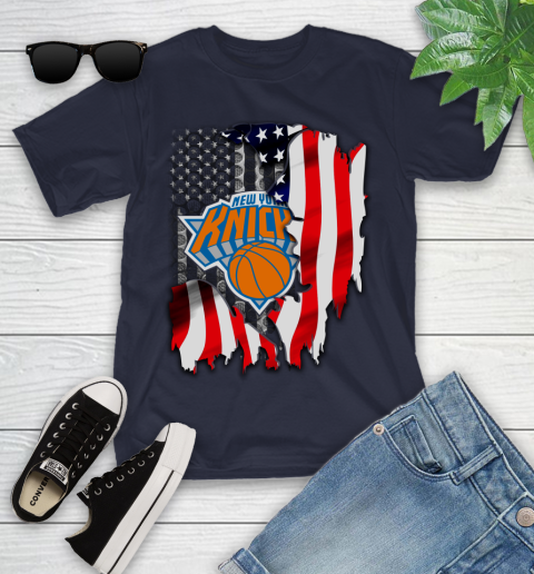 New York Knicks NBA Basketball American Flag Youth T-Shirt 2