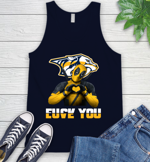 NHL Nashville Predators Deadpool Love You Fuck You Hockey Sports Tank Top 2