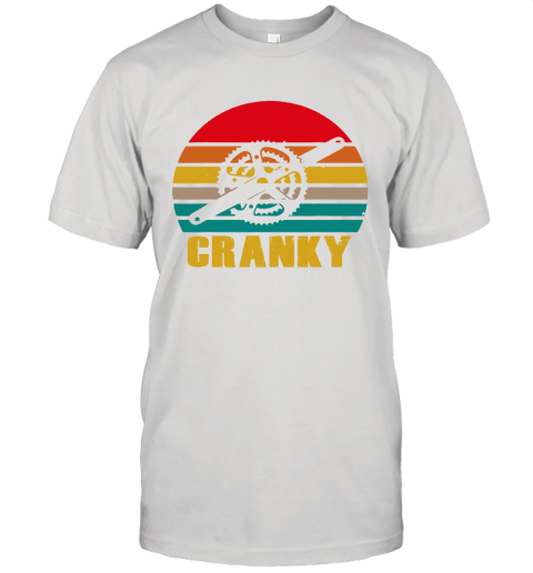 Bicycle Cranky Cycling Lovers Sunset Vintage Unisex Jersey Tee
