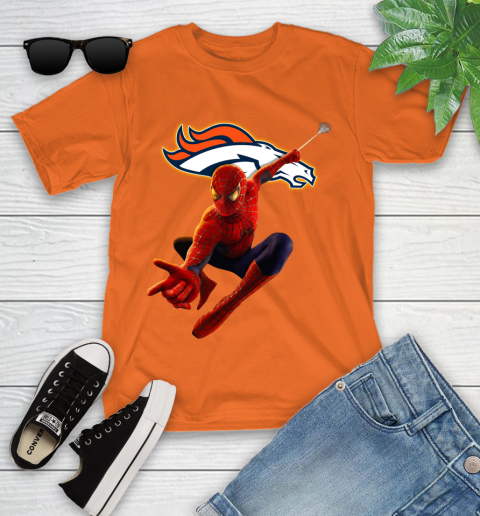 NFL Spider Man Avengers Endgame Football Denver Broncos Youth T-Shirt 7