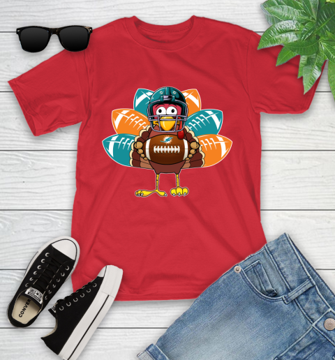 Miami Dolphins Turkey Thanksgiving Day Youth T-Shirt 10
