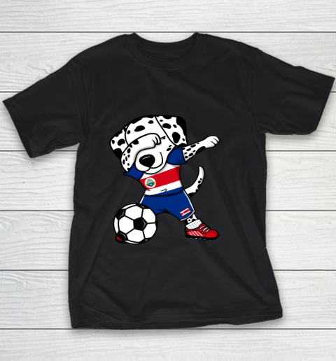 Dabbing Dalmatian Costa Rica Soccer Fan Costa Rican Football Youth T-Shirt