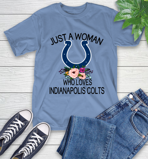 NFL Just A Woman Who Loves Indianapolis Colts Football Sports T-Shirt 11