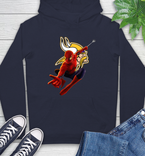 NFL Spider Man Avengers Endgame Football Minnesota Vikings Hoodie 4