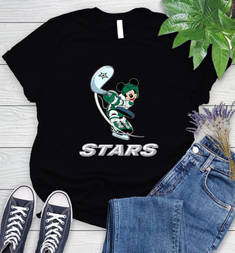 NHL Hockey Dallas Stars Cheerful Mickey Mouse Shirt Women's T-Shirt