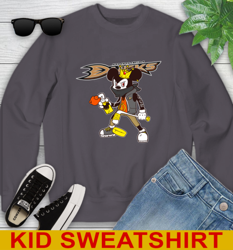 Anaheim Ducks NHL Hockey Mickey Peace Sign Sports Youth Sweatshirt 6