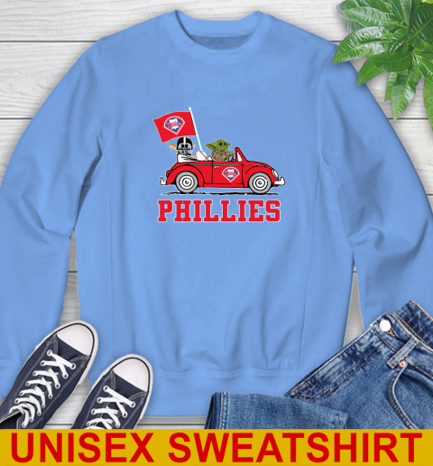 MLB Baseball Philadelphia Phillies Darth Vader Baby Yoda Driving Star Wars Shirt Sweatshirt 11