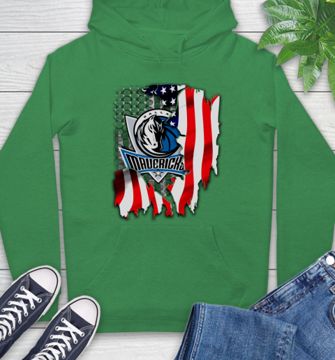Dallas Mavericks NBA Basketball American Flag Hoodie 8