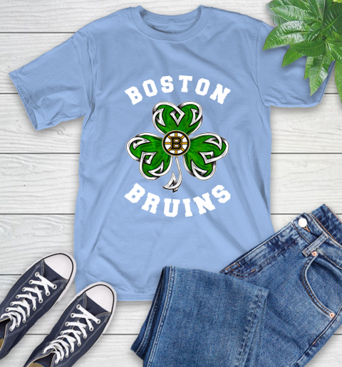 NHL Boston Bruins Three Leaf Clover St Patrick's Day Hockey Sports T-Shirt 12