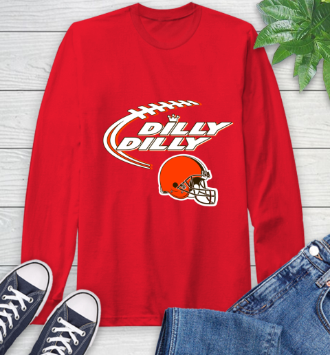 NFL Cleveland Browns Dilly Dilly Football Sports Long Sleeve T-Shirt 10