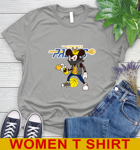Indiana Pacers NBA Basketball Mickey Peace Sign Sports Women's T-Shirt 11