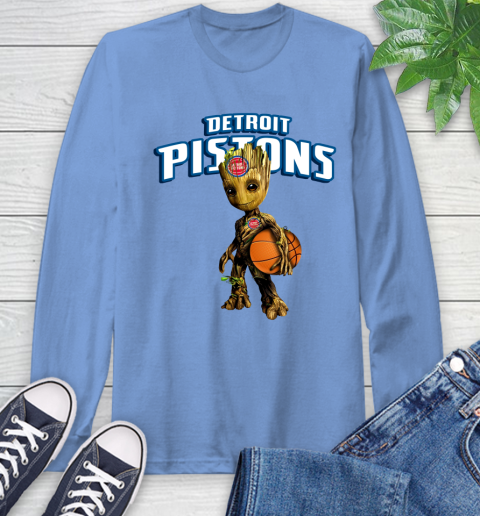 Detroit Pistons NBA Basketball Groot Marvel Guardians Of The Galaxy Long Sleeve T-Shirt 11