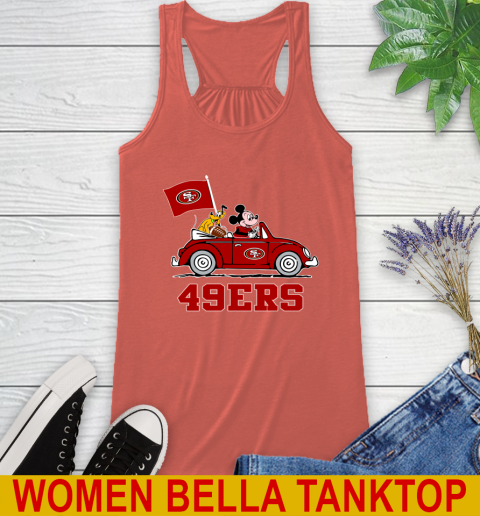 NFL Football San Francisco 49ers Pluto Mickey Driving Disney Shirt Racerback Tank 4